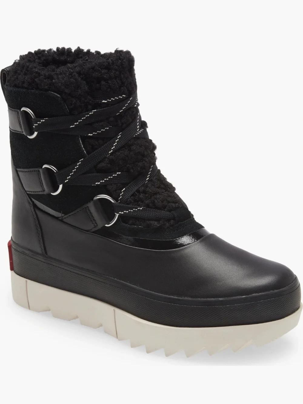 Sorel Black and White Women's Waterproof Lace-Up Winter Boots